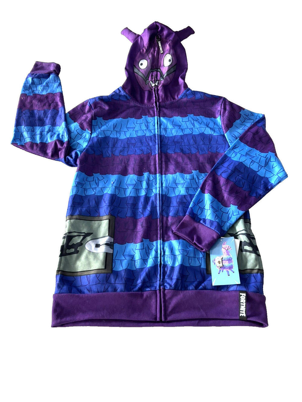 Fortnite Llama Piñata Full Zip Hoodie Sweatshirt Epic Games Youth XL Halloween